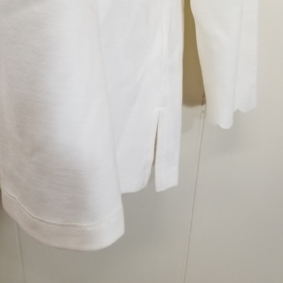 Anthro Eri Ali M Top Scalloped Neck Ivory PAULINA - Picture 8 of 8